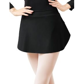 Girls Women Ballet Skirts, Side Slit Dance Skirts, Pull On Elastic Waist Dance Skirt for Ballerina
