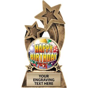 Crown Awards Birthday Trophy, 5.75" Glory Resin Happy Birthday Trophies with Free Custom Engraving Prime