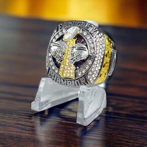 Legacy Rings 2023 Fantasy Football Championship Trophy Ring | Gunmetal and Gold Tone | Award for FFL Champion Size 11