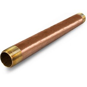 NPBR3410 10" Long Brass Nipple Pipe Fitting with 3/4" Nominal Diameter and NPT Ends