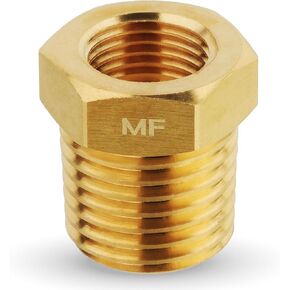 brass 1/4" Male NPT to 1/8" Female NPT Adapter Reducer Hex Bushing (Pack of 1)
