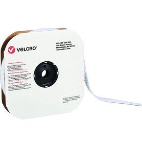 Box VELCRO® Tape (190959) Individual Strips, Loop, 1" x 75', White (1 Per Case) for Home & Office