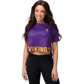 FOCO womens Nfl Team Logo Ladies Fashion Crop Top Shirt, Bottom Line, Small US