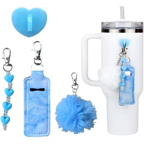 CharCharms Water Bottle Accessory, Stanley Accessories, Hydroflask, Simple Modern (Blue)