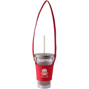 Drink Carrier Holder Golf Accessories Portable Cup Carrier,Drink Carrier for Delivery Tumbler Cup Holder Drink Bag (Skull Black)