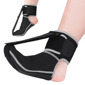 Plantar Fasciitis Night Splint Socks, Adjustable Plantar Fasciitis Brace for Foot Drop, Achilles Tendonitis, Heel Spur, Pain Relief, Black(Medium)