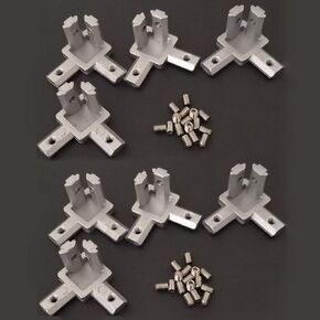 8-Pack 2020 3-Way End Corner Bracket Connector for 2020 Series T Slot EU Standard Aluminum Extrusion Profiles with Set Screws