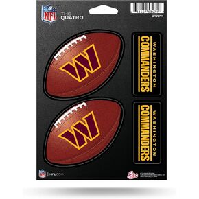 Rico Industries NFL Football Washington Commanders The Quatro Decal Set - 4 Piece Decal Set