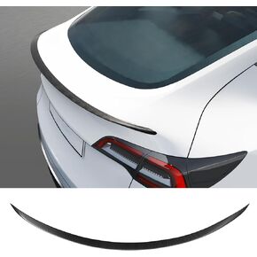 Tesla Model Y Spoiler Real Carbon Fiber Tesla Rear Spoiler with Carbon Fiber Center Console Wrap Cover Kit Screen Protector Frame for Tesla Model Y Accessories 2023-2020 Matte Black (Set of 3)
