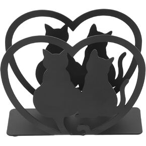 HEMOTON Metal Napkin Holder Matte Black Napkin Holder Cat Tableware Tissue Stand Restaurant Tissue Holder Desktop Paper Towel Holder