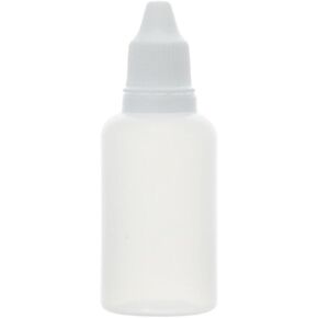 12Pcs 1oz Plastic Bottles, Empty Squeezable Dropper Bottles, 30ml Eye Liquid Containers, Portable Refillable Bottles with Childproof Cap, White