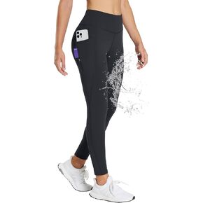 BALEAF 25''/30'' Women's Fleece Lined Leggings Water Resistant High Waist Winter Running Hiking Pants Zipper Pockets