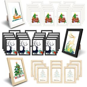 مجموعة مكونة من 50 إطارًا للصور لتزيين الحائط مع ورقة أكريليك وإطارات صور صغيرة للعرض على الحائط أو سطح الطاولة (4 × 6 بوصة، متعدد الألوان) in Kuwait