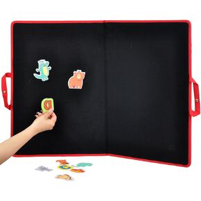 CHEFAN Large Felt Flannel Board 31.5 * 23 in,Foldable Freestanding Felt Story Learning Board for Toddlers,Double-Sided Use for Preschool Classroom,Multi Felt Pieces Can Be Used,Gifts for Kids