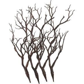 SEWACC 4 Pcs Artificial Branches Plastic Twigs Dried Tree Branches Fake Antler Shaped Tree Branch Decorative Plant Twigs for Wedding Decor Party