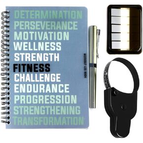 RBD Spiral Bound Workout Journal for Women and Fitness Workout Log Book for Men Includes Pen, Tape Measure, and Index Tab Stickers - Workout Tracker to Track your Progress Get Fit Faster