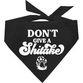 Don’t Give A Shitake Funny Mushroom Dog Bandana (Green, OS 1115)