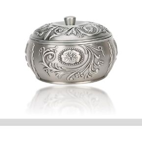 Ashtray With Lid Retro Ashtray, Metal Ashtray, Decoration Craft Ashtra Holder for Traveling Living Room Vintage Metal Ornament Office Decoration(Ancient tin)