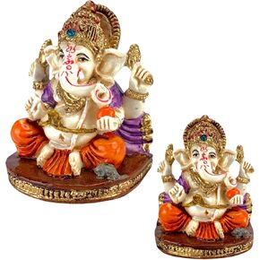 LoveNspire Acrylic Ganesh Statue 2.25 Inch Hindu Lord Ganesha Mini Idol Statue for Home Office Car Dashboard India God Figurine Temple Pooja Room Diwali Navrathri Wedding Gift (1 Pc)