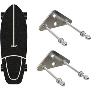 Crapyt 2 قطعة شماعة لوح التزلج على الحائط على سطح التزلج على الحائط حامل لوح التزلج المعدني لتخزين لوح التزلج المنزلي وعرض المتجر 2.44 بوصة × 3.35 بوصة مثلث فضي in Kuwait