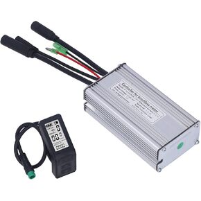 VGEBY Electric Bike Conversion Kit, Electric Bike Motor Controller 22A Speed Controller with LCD4 Panel 1 to 2 Cable Fully Waterproof Kit for 500W Gear Motor Electric Bike Controller