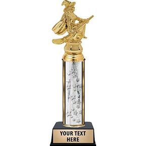 Crown Awards Witch with Cauldron Trophies, Personalized Silver Witch with Cauldron Trophy with Custom Engraving Prime