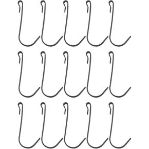 15PCS Black Snap in Hook Wire Rack Hook Heavy Duty J Hook Rail Hook Sink Stainless Steel Hooks for Selling Retail Items Flower Pots Bag Hanging