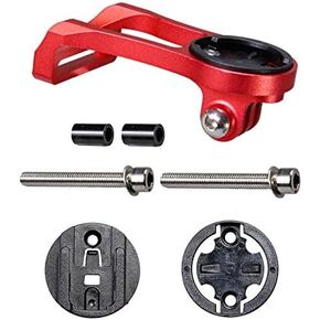 Out Front Bike Computer Mount Aluminium Alloy Stem Extension Mount Holder for GoPro Garmin Cateye Bryton GPS Computer & Sports Camera (Red)