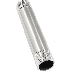 NPT 1/2 Male Threaded Pipe Fitting Stainless Steel Pipe Nipple Conduit Hose Adapter Shower Head Extension Arm Malleable Nipple Tube Sleeve Extension Connector(4 Inches Length）