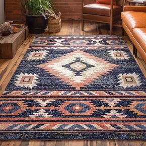 Well Woven Tulsa Lea Blue Traditional Southwestern Tribal 9'3" X 12'6" Area Rug