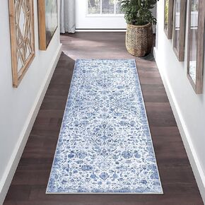 9x12 Area Rug Distressed Floral Large Area Rug Machine Washable Rug for Living Room, Non-Slip Stain Resistant Accent Rug Vintage Medallion Floor Cover Carpet for Bedroom, Pink