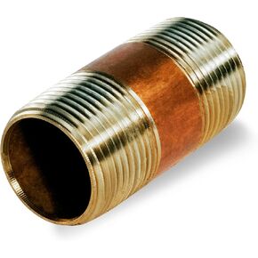 NPBR1215 1-1/2" Long Brass Nipple Pipe Fitting with 1/2" Nominal Diameter and NPT Ends