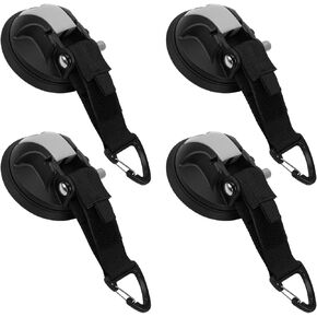 4 Pack Heavy Duty Suction Cup with Securing Hook Outdoor Camping Essentials, Large Vacuum Suction Cups with Tie Down for Car RV Boat Window Glass, Powerful Suction Cup Camper Accessories