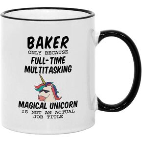 Casitika Baking Gifts for Women. 11 oz Baker Coffee Mug. Gifts for Bakers on Birthday or Special Occasions. Because Unicorn Is Not An Actual Job Title.