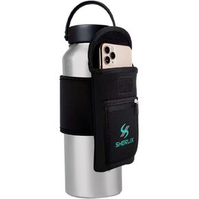 حقيبة زجاجة مياه لصالة الألعاب الرياضية - حامل زجاجة مياه بسعة 18-40 أونصة للجري والمشي والتمرين - حامل للهاتف الخلوي، جيوب ملحقة للمفاتيح والبطاقات - حامل زجاجات رياضي محمول - بدون حلقة تسلق in Kuwait