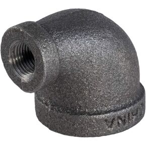 CNSM1002 1" x 1/2" Reducing Malleable Iron Elbow for High Pressures with Female Thread Fittings and Black Finish