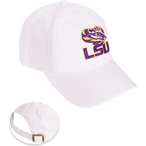 Desert Cactus LSU Louisiana State University Baseball Hat Tigers Geaux Brimmed Embroirderd Hats Cap Adjustable Cloth Strap Adult (Style H1) White