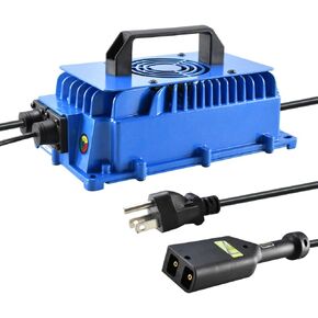 36V 20A Battery Charger for EZGO EZ-GO TXT 96-Up Golf Cart, Powerwise Style D-Plug, IP67 Waterproof, Blue