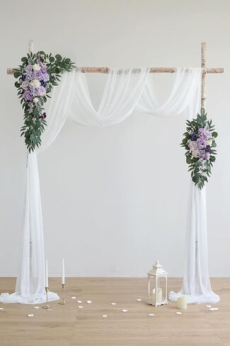 Burnt Orange Artificial Wedding Arch Flowers Kit (Pack of 3) with 26Ft Terracotta Shiny Arch Draping Fabric for DIY Wedding Party Ceremony Reception Backdrop Floral Decoration in Saudi Arabia