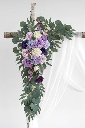 Burnt Orange Artificial Wedding Arch Flowers Kit (Pack of 3) with 26Ft Terracotta Shiny Arch Draping Fabric for DIY Wedding Party Ceremony Reception Backdrop Floral Decoration in Saudi Arabia