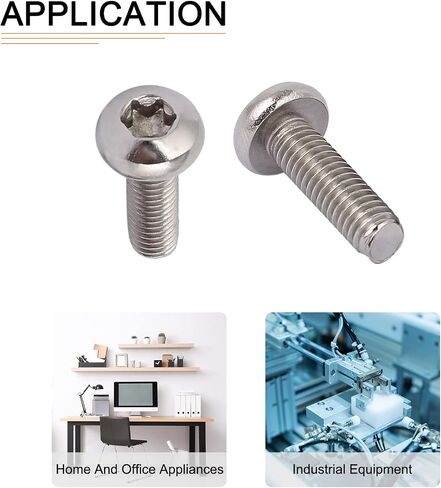 مسامير توركس برأس M6x20mm (DxL) - 12 حزمة - جيدة للآلات - 304 مثبتات أمان توركس مقاومة للعبث من الفولاذ المقاوم للصدأ - فضي in Saudi Arabia
