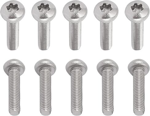 مسامير توركس برأس M6x20mm (DxL) - 12 حزمة - جيدة للآلات - 304 مثبتات أمان توركس مقاومة للعبث من الفولاذ المقاوم للصدأ - فضي in Saudi Arabia
