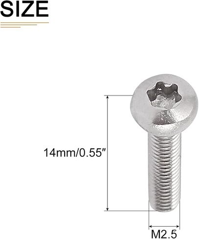 مسامير توركس برأس M6x20mm (DxL) - 12 حزمة - جيدة للآلات - 304 مثبتات أمان توركس مقاومة للعبث من الفولاذ المقاوم للصدأ - فضي in Saudi Arabia