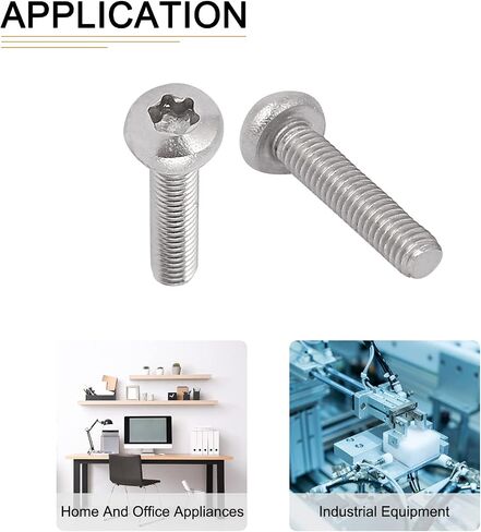مسامير توركس برأس M6x20mm (DxL) - 12 حزمة - جيدة للآلات - 304 مثبتات أمان توركس مقاومة للعبث من الفولاذ المقاوم للصدأ - فضي in Saudi Arabia