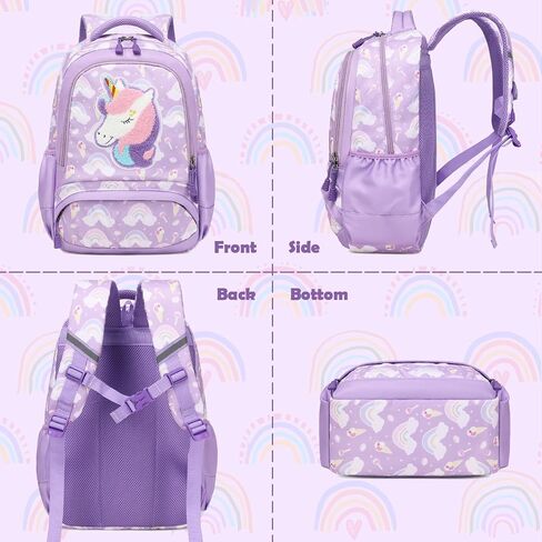 Kimwadalh School Bags for Girls, 3in1 Girls Backpack with Lunch Bag Pencil Case and Chest Strap for Preschool Elementary in Saudi Arabia
