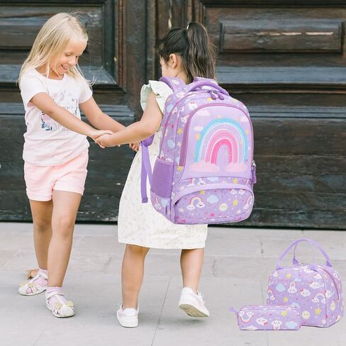 Kimwadalh School Bags for Girls, 3in1 Girls Backpack with Lunch Bag Pencil Case and Chest Strap for Preschool Elementary in Saudi Arabia