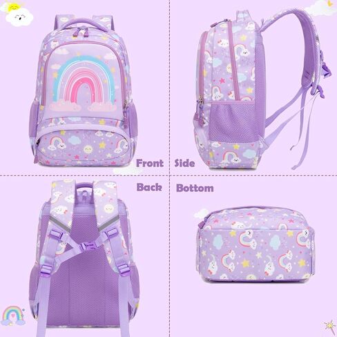 Kimwadalh School Bags for Girls, 3in1 Girls Backpack with Lunch Bag Pencil Case and Chest Strap for Preschool Elementary in Saudi Arabia