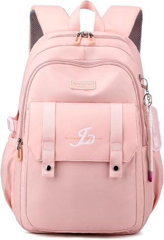 Pink Backpacks for Girls Boys, Lightweight School Bookbag for Kids Solid Color Casual Daypack Cute Elementary Middle School Backpack in Saudi Arabia