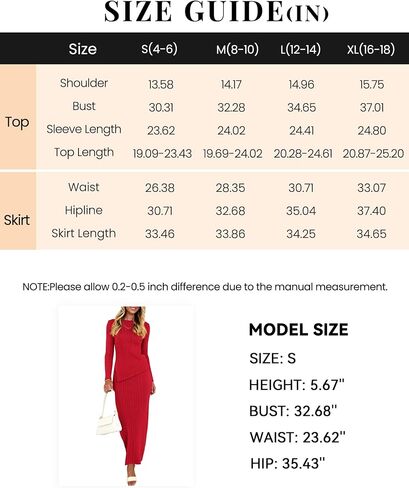 PRETTYGARDEN Women 2 Piece Outfits Long Sleeve Asymmetric Slit Hem Tops Midi Bodycon Skirt Sets Lounge Knit Sweater Set in Saudi Arabia