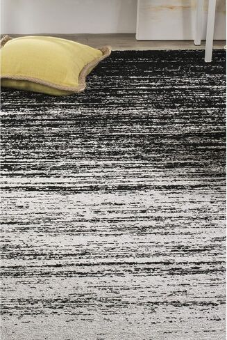 SAFAVIEH Adirondack Collection Area Rug - 10' x 14', Silver & Black, Modern Ombre Design, Non-Shedding & Easy Care, Ideal for High Traffic Areas in Living Room, Bedroom (ADR113A) in Saudi Arabia